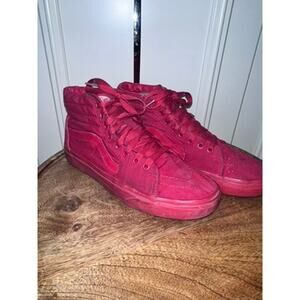 Vans SK8-Hi Red High Top Men's 7/ Women's 8.5 Sneakers Casual Lace Up Shoes‎